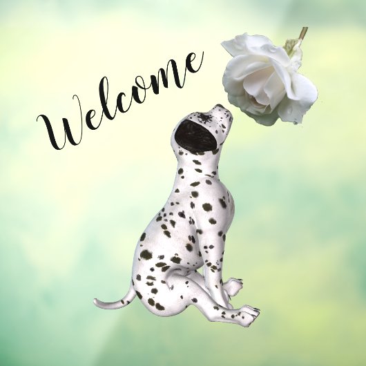 Dalmatische puppy en White Rose Welkom Raamsticker (Vel 3)