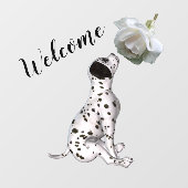 Dalmatische puppy en White Rose Welkom Raamsticker (Vel)