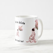 Dalmatische puppy en witte roze gepersonaliseerd koffiemok (Voorkant rechts)