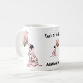 Dalmatische puppy en witte roze gepersonaliseerd koffiemok (Voorkant links)