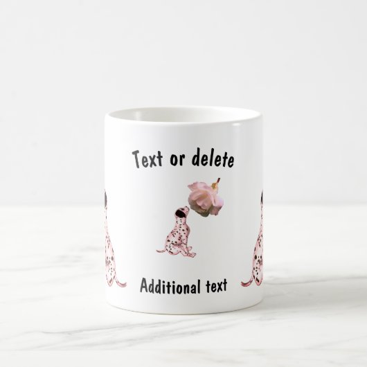 Dalmatische puppy en witte roze gepersonaliseerd koffiemok (Center)