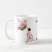 Dalmatische puppy en witte roze gepersonaliseerd koffiemok (Links)