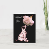 Dalmatische puppy en witte roze Hartelijk dank Bedankkaart (Voorkant)