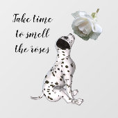 Dalmatische puppy en witte roze Inspirerend Raamsticker (Vel)