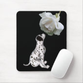 Dalmatische puppy en witte roze muismat (Met muis)