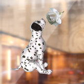 Dalmatische puppy en witte roze raamsticker (Vel 2)