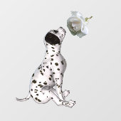 Dalmatische puppy en witte roze raamsticker (Vel)