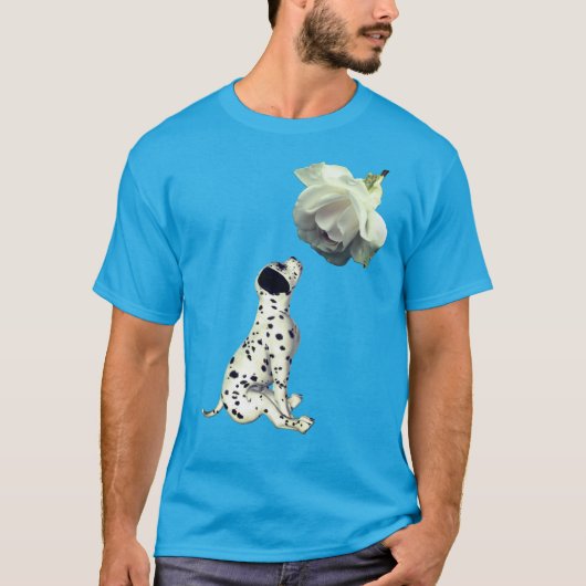 Dalmatische puppy en witte roze t-shirt (Voorkant)