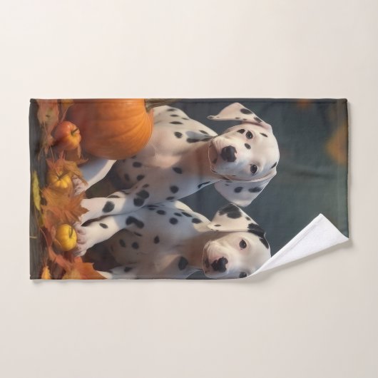 Dalmatische Puppy Herfst Delight Pompoen Bad Handdoek (Handdoek)
