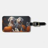 Dalmatische Puppy Herfst Delight Pompoen Bagagelabel (Voorkant horizontaal)
