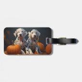Dalmatische Puppy Herfst Delight Pompoen Bagagelabel (Achterkant horizontaal)