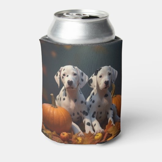 Dalmatische Puppy Herfst Delight Pompoen Blikjeskoeler (Blikje Achterkant)