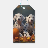 Dalmatische Puppy Herfst Delight Pompoen Cadeaulabel (Voorkant)