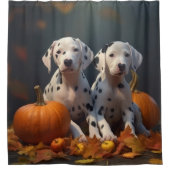 Dalmatische Puppy Herfst Delight Pompoen Douchegordijn (Voorkant)