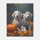 Dalmatische Puppy Herfst Delight Pompoen Fleece Deken (Voorkant)