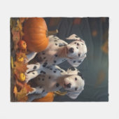 Dalmatische Puppy Herfst Delight Pompoen Fleece Deken (Voorkant (Horizontaal))
