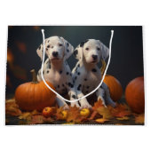Dalmatische Puppy Herfst Delight Pompoen Groot Cadeauzakje (Voorkant)
