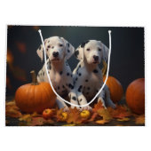 Dalmatische Puppy Herfst Delight Pompoen Groot Cadeauzakje (Achterkant)