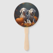Dalmatische Puppy Herfst Delight Pompoen Handwaaier (Voorkant)