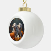 Dalmatische Puppy Herfst Delight Pompoen Keramische Bal Ornament (Rechts)