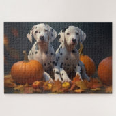 Dalmatische Puppy Herfst Delight Pompoen Legpuzzel (Horizontaal)
