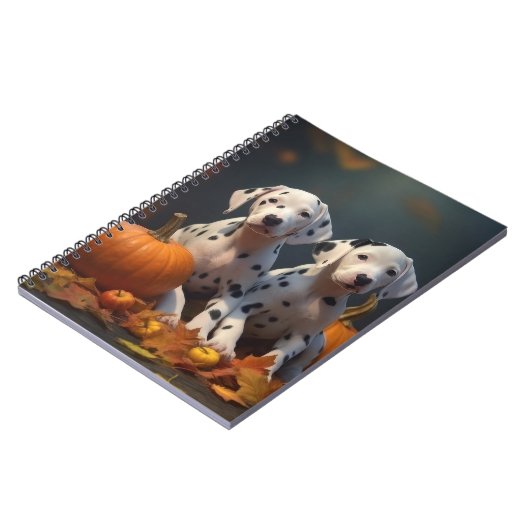 Dalmatische Puppy Herfst Delight Pompoen Notitieboek (Linkerzijde)