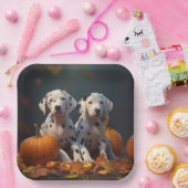 Dalmatische Puppy Herfst Delight Pompoen Papieren Bordje (Feest)