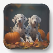 Dalmatische Puppy Herfst Delight Pompoen Papieren Bordje (Voorkant)