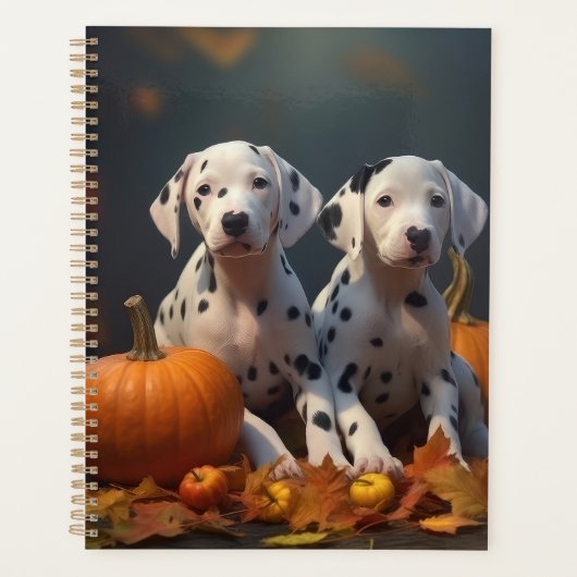 Dalmatische Puppy Herfst Delight Pompoen Planner (Voorkant)