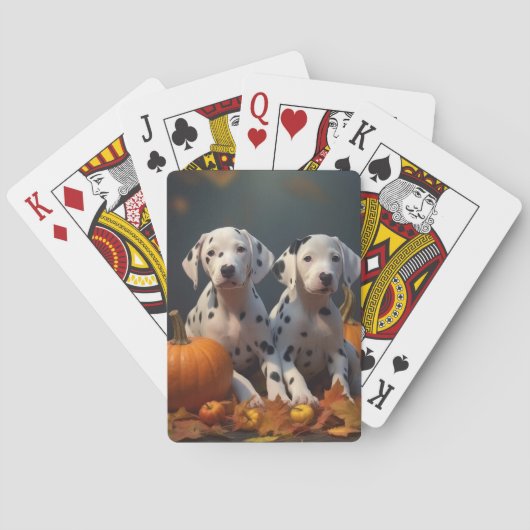 Dalmatische Puppy Herfst Delight Pompoen Pokerkaarten (Achterkant)