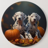 Dalmatische Puppy Herfst Delight Pompoen Ronde Button 6,0 Cm (Voorkant)