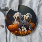 Dalmatische Puppy Herfst Delight Pompoen Ronde Button 6,0 Cm (In situ)