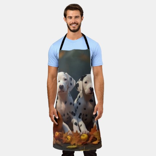 Dalmatische Puppy Herfst Delight Pompoen Schort (Gedragen)