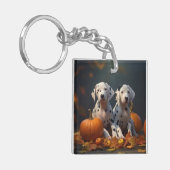 Dalmatische Puppy Herfst Delight Pompoen Sleutelhanger (Voorkant Links)