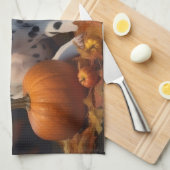 Dalmatische Puppy Herfst Delight Pompoen Theedoek (Quarter Fold)