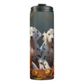 Dalmatische Puppy Herfst Delight Pompoen Thermosbeker (Voorkant)