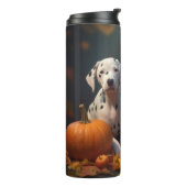 Dalmatische Puppy Herfst Delight Pompoen Thermosbeker (Gedraaid links)