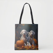 Dalmatische Puppy Herfst Delight Pompoen Tote Bag (Voorkant)