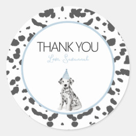 Dalmatische puppy hond Verjaardagsfeestje gast gun Ronde Sticker