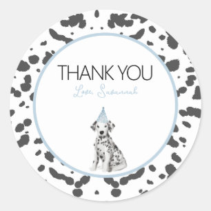 Dalmatische puppy hond Verjaardagsfeestje gast gun Ronde Sticker