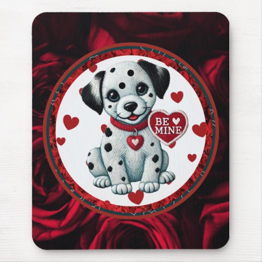 Dalmatische puppy houdt van mousepad - wees mijn V Muismat (Voorkant)