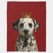 Dalmatische puppy in gouden kroon Schattige Fleece Deken (Voorkant)