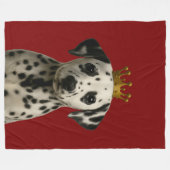 Dalmatische puppy in gouden kroon Schattige Fleece Deken (Voorkant (Horizontaal))