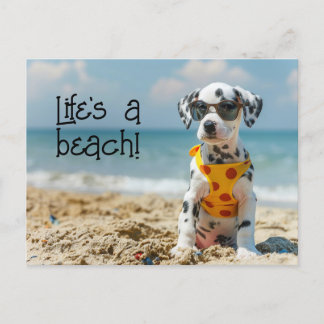 Dalmatische Puppy met zonnebril Briefkaart