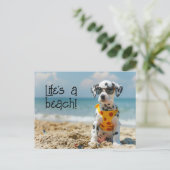 Dalmatische Puppy met zonnebril Briefkaart (Staand voorkant)