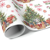 Dalmatische Puppy Onder de Vakantieboom Cadeaupapier (Rol Hoek)