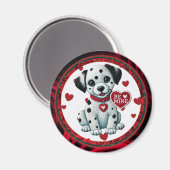Dalmatische puppy ronde magneet - Wees de mijne Va (Voorkant / Achterkant)