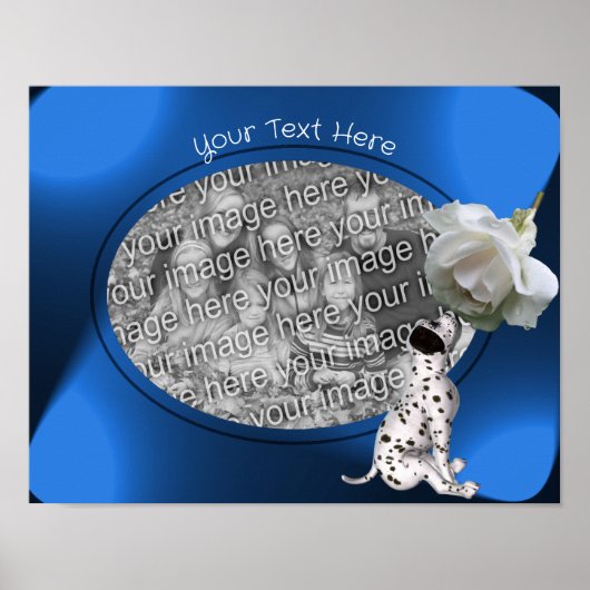 Dalmatische Puppy Roos Lijst Creëer Uw eigen foto Poster (Voorkant)