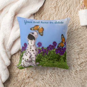 Dalmatische Puppy Vlinders Honden Kunst Persoonlij Kussen