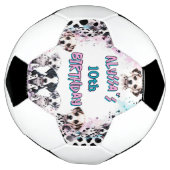 Dalmatische puppy Waterverf Verjaardagsmeisje Voetbal (Gedraaid)